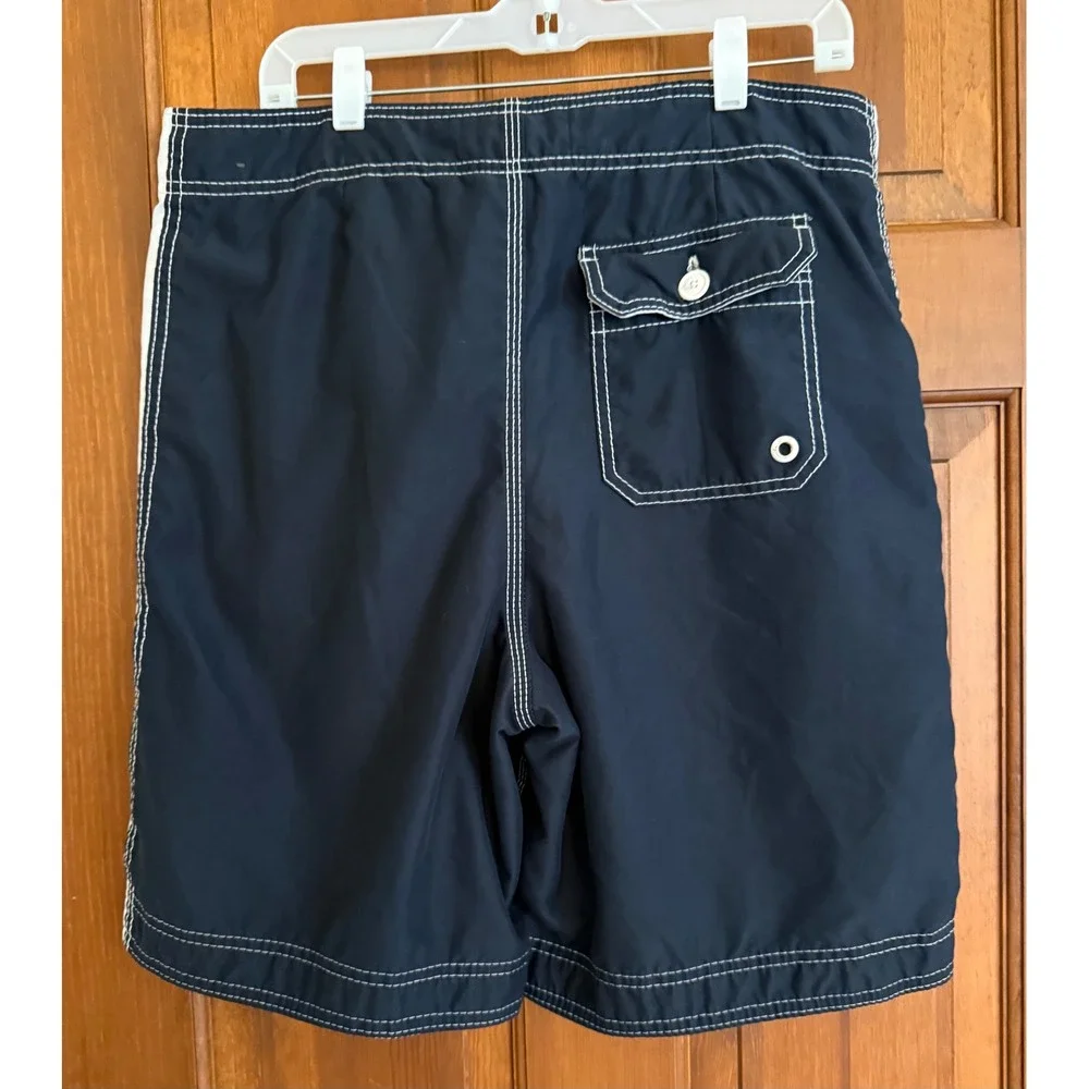 Abercrombie‎ & Fitch Board Shorts Mens M Navy Mesh-Lined Swim Trunks Surf Beach